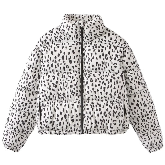 Printed Puffer Jacke